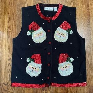 BellePointe Santa Sparkle Tacky Christmas Vest Size Medium